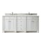 James Martin Vanities Bristol 72in Double Vanity, Bright White w/ 3 CM White Zeus Quartz Top 157-V72-BW-3WZ - alternate 1
